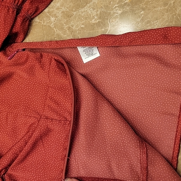 Saltwater Luxe Red-Orange Dotted Blouse, S - Picture 14 of 16